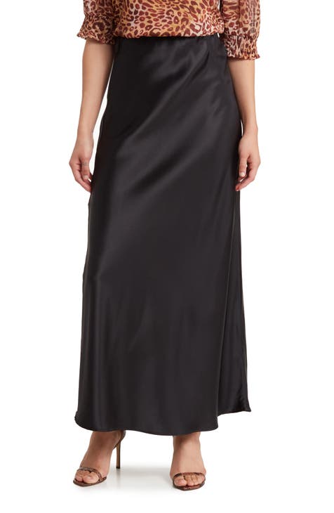 Nordstrom black satin skirt best sale