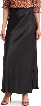 Renee C Satin A-Line Skirt