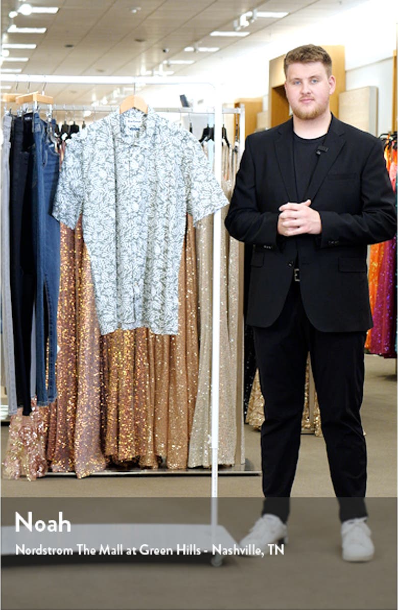 Jackstone Regular Fit Leaf Print Short Sleeve Button-Up Shirt, sales video thumbnail