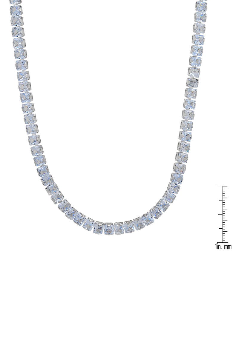 HMY JEWELRY 18K White Gold Plated Crystal Tennis Necklace, Alternate, color, 