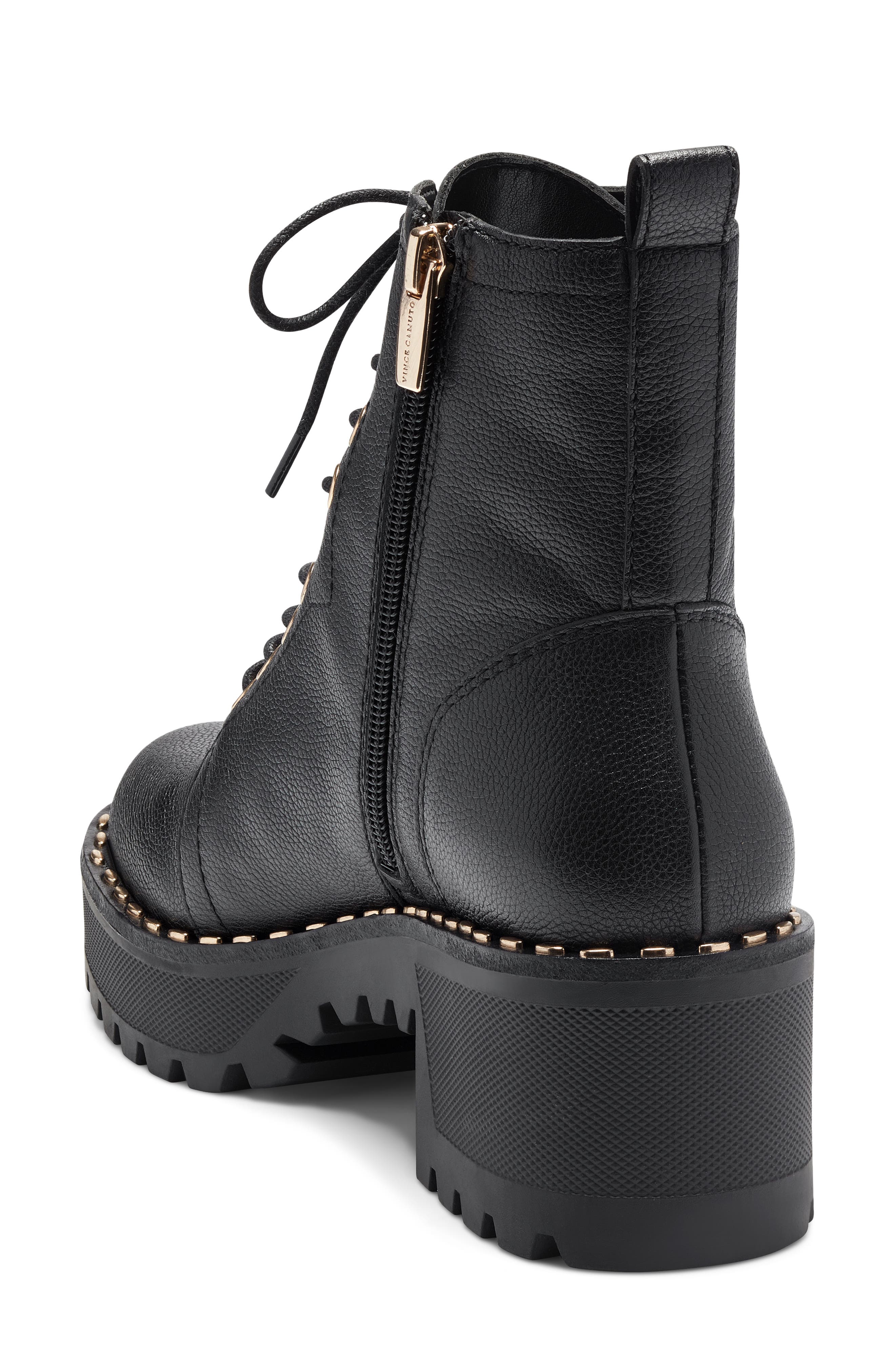 Mecale Lace-Up Bootie, Alternate, color, BLACK LEATHER