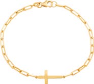 Frankie & Zoe Paper Clip Chain Cross Charm Bracelet