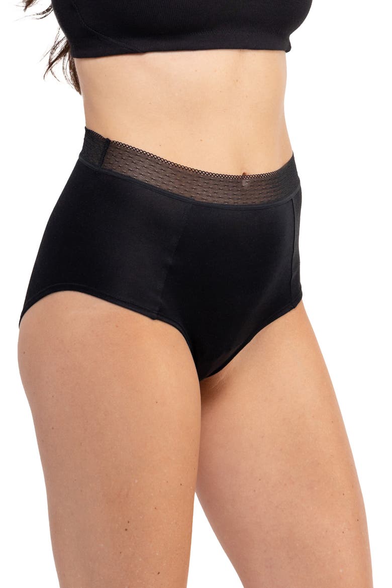 High Waist Silk Briefs, Main, color, TAP SHOE BLACK