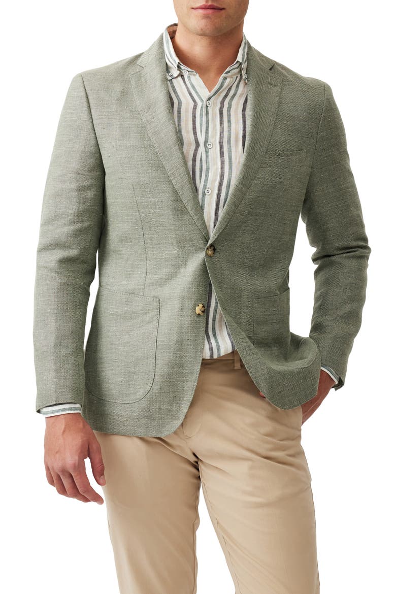 The Cascades Slub Linen & Wool Sport Coat, Main, color, SAGE