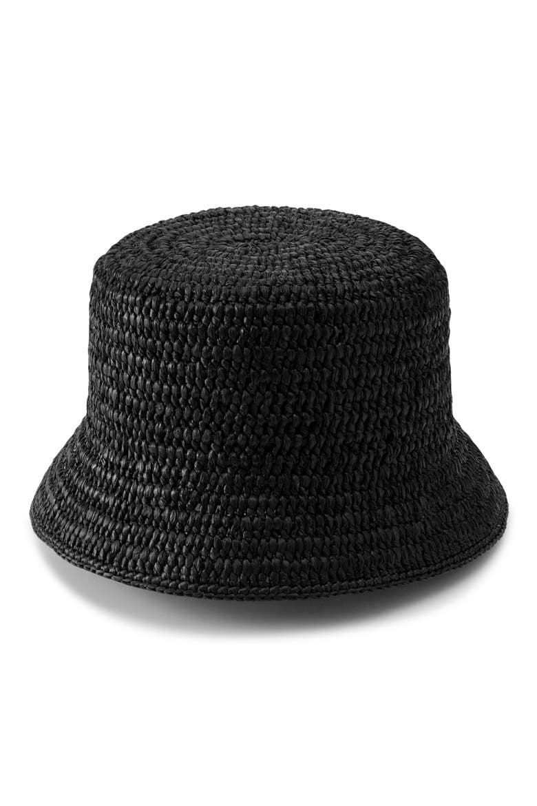 Chaturi Raffia Bucket Hat, Alternate, color, CHARCOAL