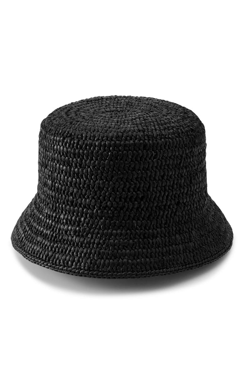 Helen Kaminski Chaturi Raffia Bucket Hat, Alternate, color, Charcoal
