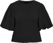 City Chic Chrissie Texture Puff Sleeve Top