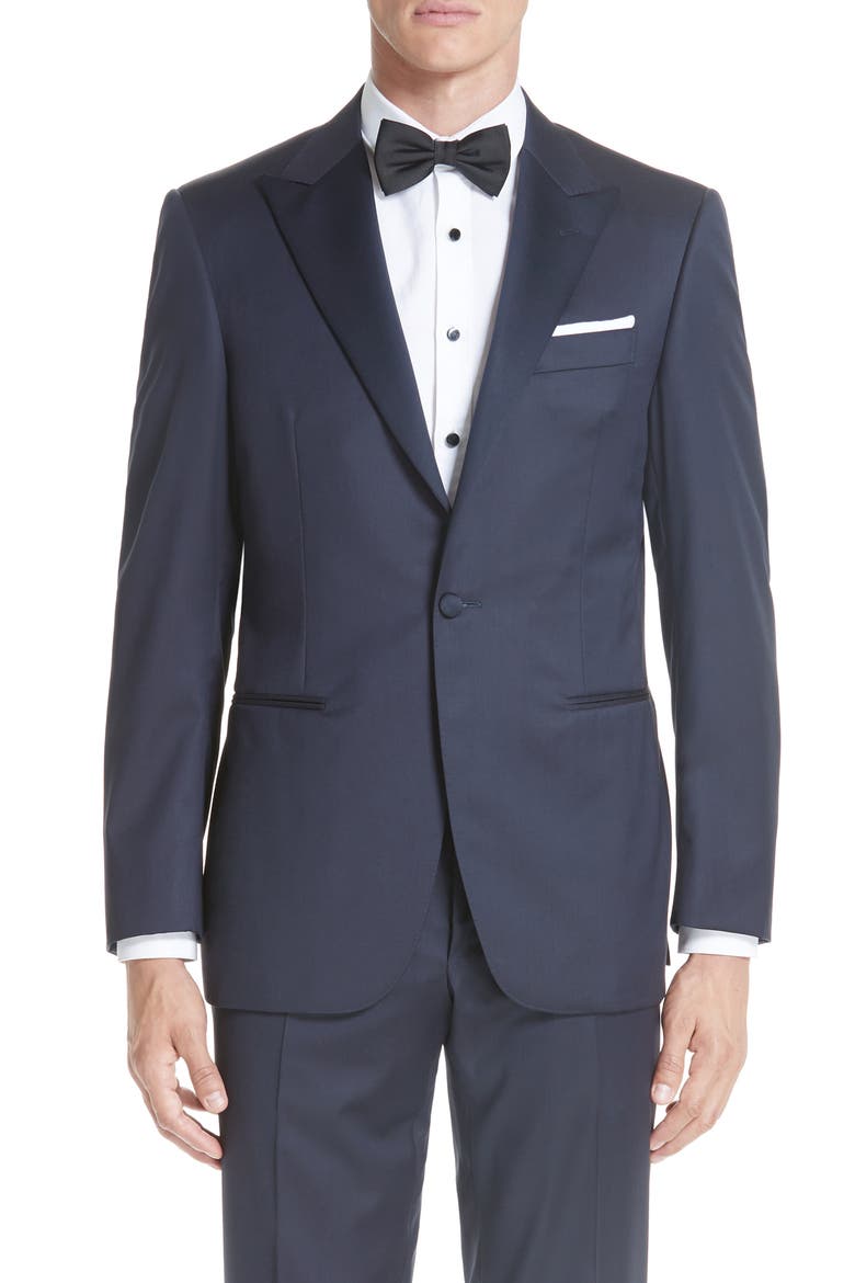 Classic Fit Wool Tuxedo, Alternate, color, NAVY