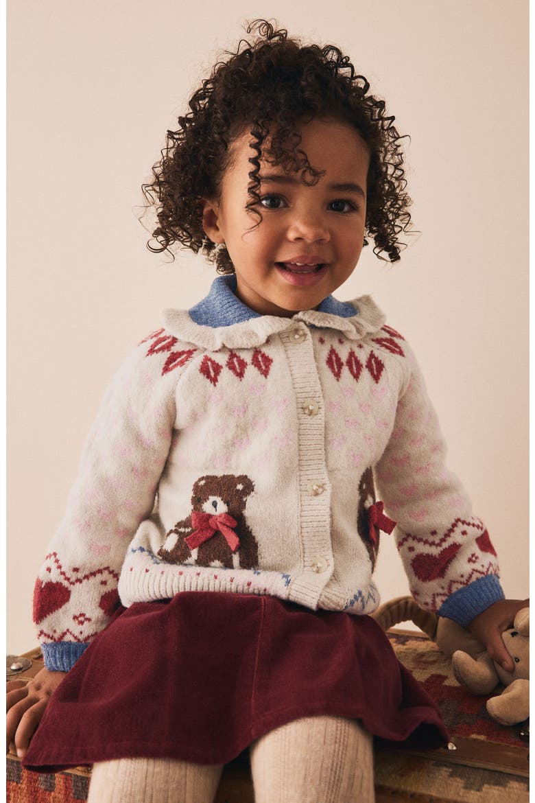 Kids' Teddy Bear Cardigan, Alternate, color, NEUTRAL