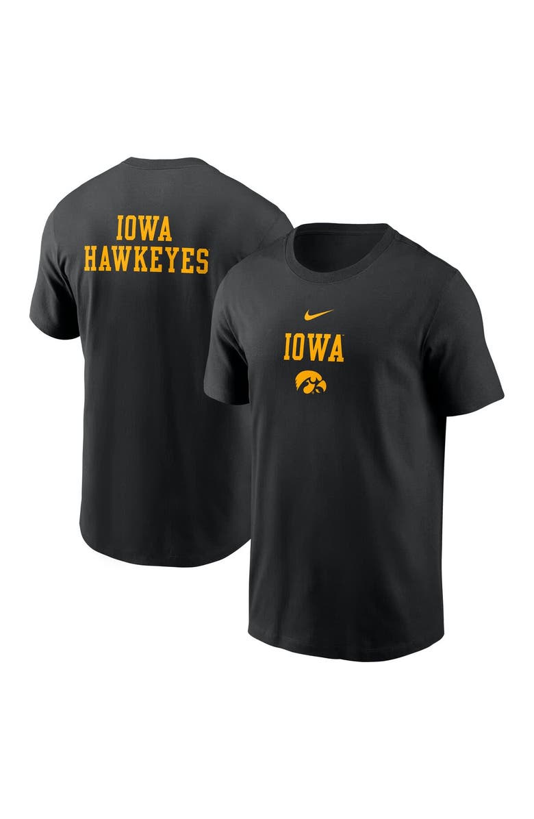 Nike Men's Nike Black Iowa Hawkeyes 2-Hit Stacked T-Shirt, Alternate, color, Black
