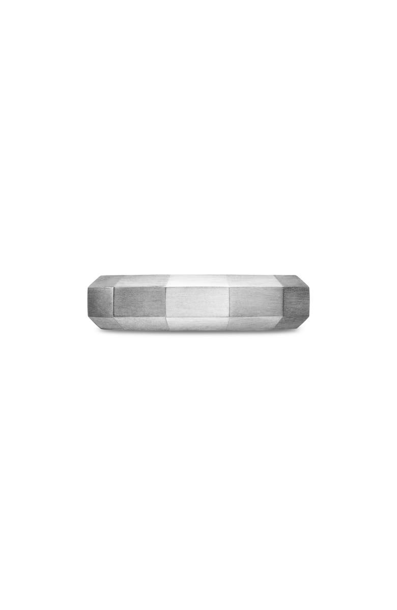 David Yurman Men's Faceted Band Ring in 18K White Gold, Main, color, White Gold