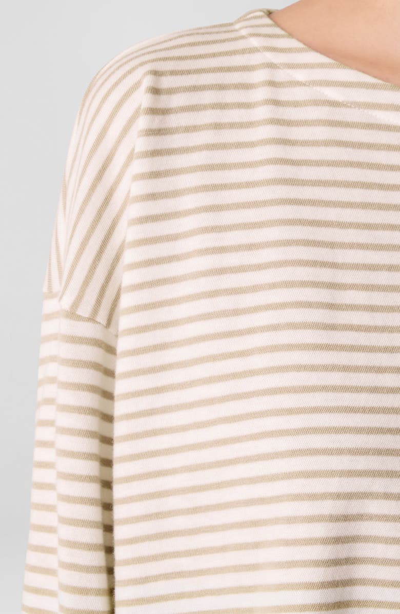 Eileen Fisher Organic Cotton High-Low Top, Alternate, color, Wheat