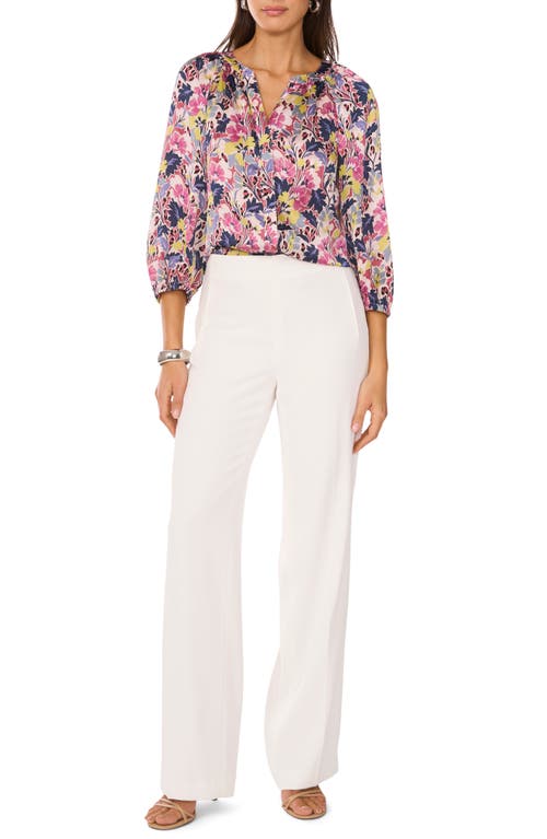 Vince Camuto Floral Button-up Shirt In Violet Blush
