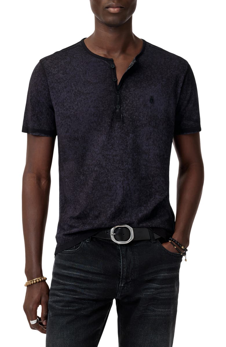John Varvatos Arelis Short Sleeve Henley, Alternate, color, Blue Smoke