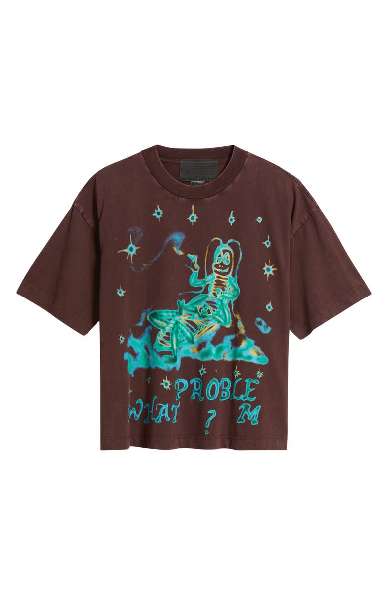 JUNGLES What Problem? Boxy Graphic T-Shirt, Main, color, Vintage Brown