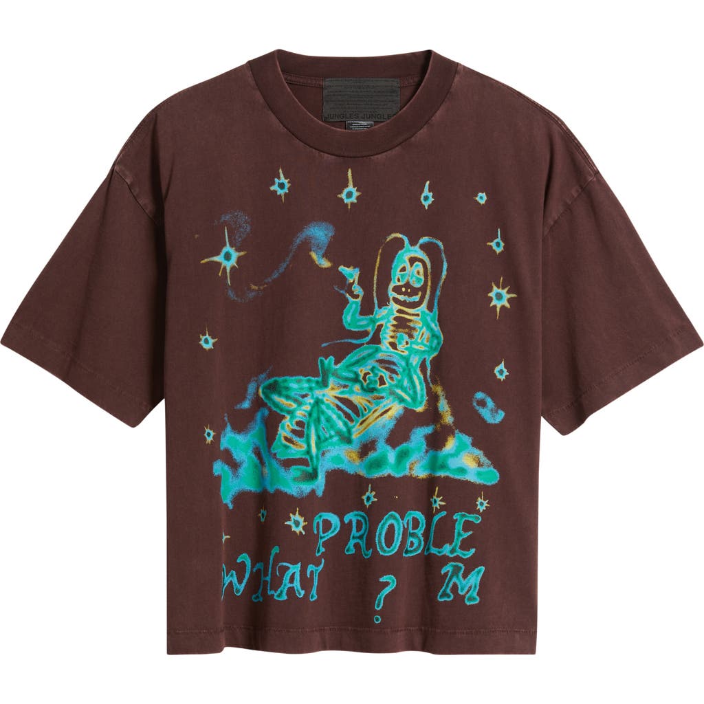 Jungles What Problem? Boxy Graphic T-shirt In Brown