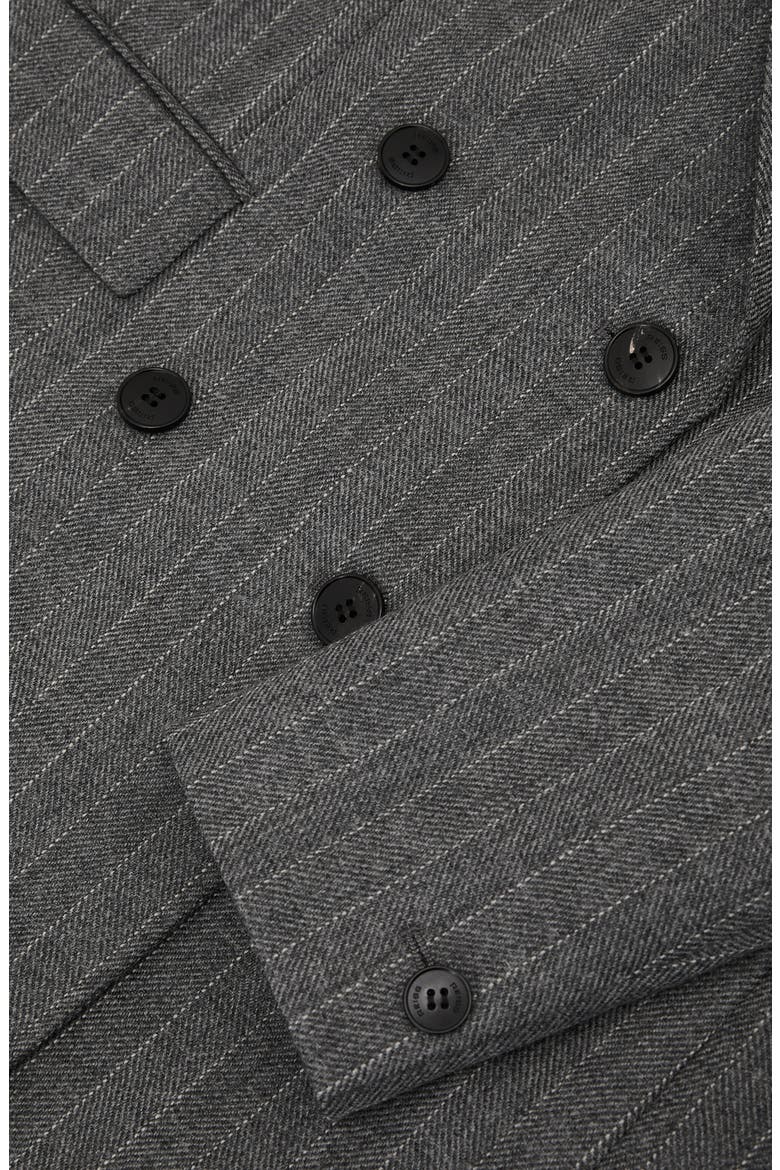 Astrid Pinstripe Double Breasted Wool Blazer, Alternate, color, GREY