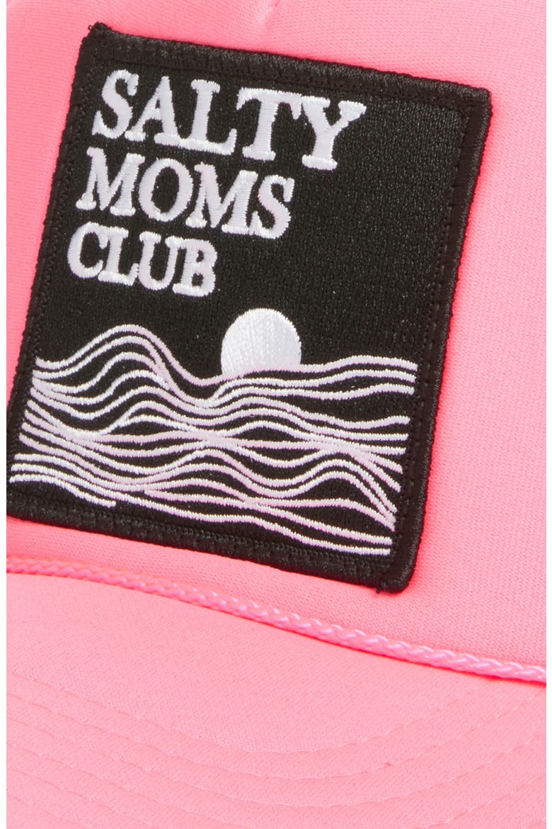 Salty Moms Club Patch Trucker Hat, Alternate, color, PINK