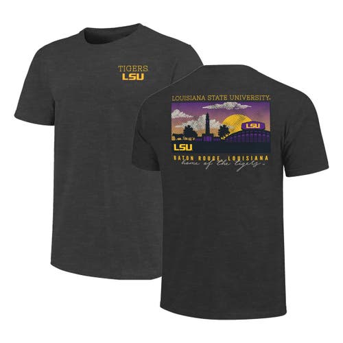 Image One Heather Charcoal Lsu Tigers Big & Tall Campus Scene Core T-shirt In Gray