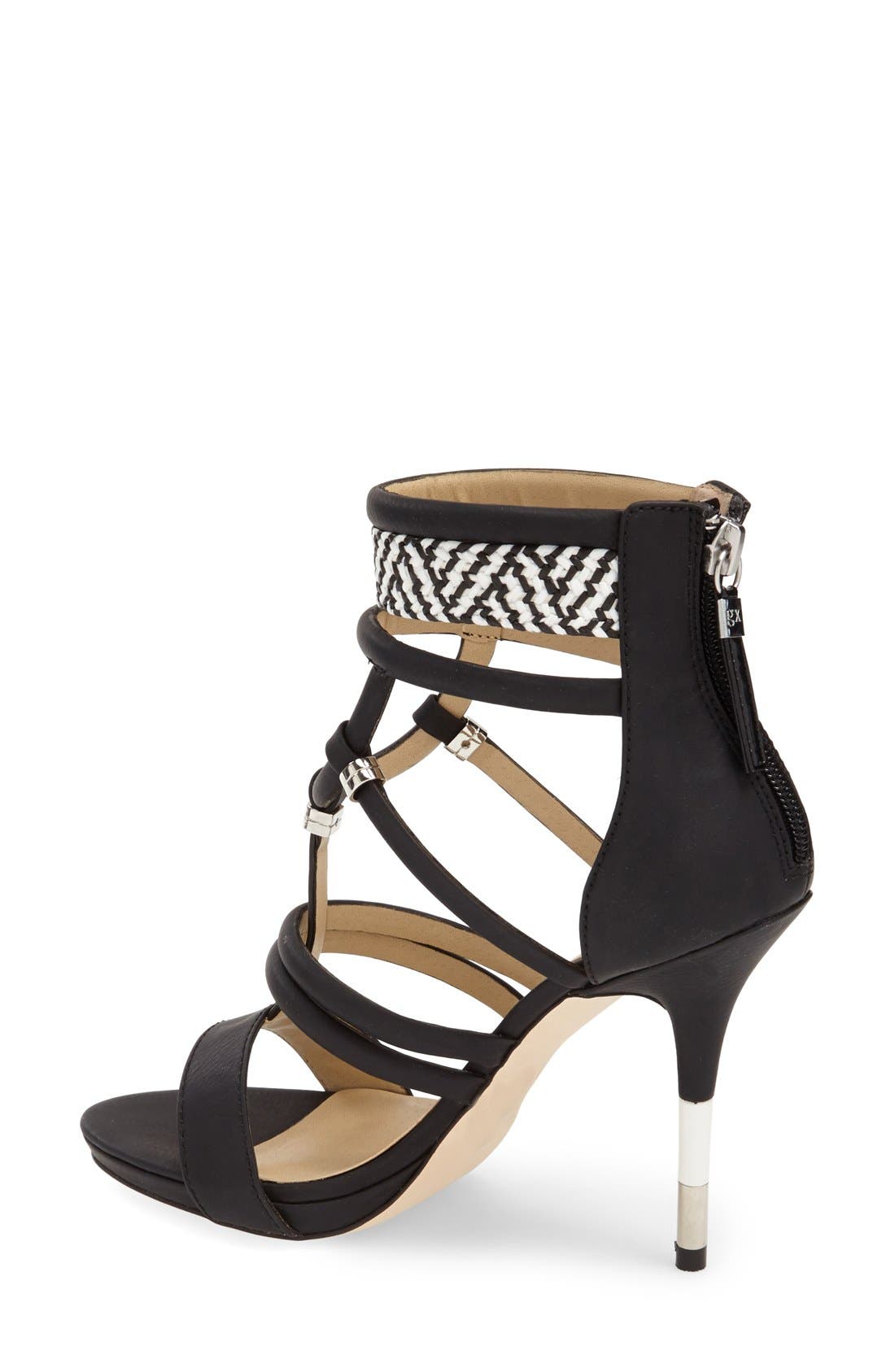 'Acacia' Sandal, Alternate, color, BLACK/ WHITE