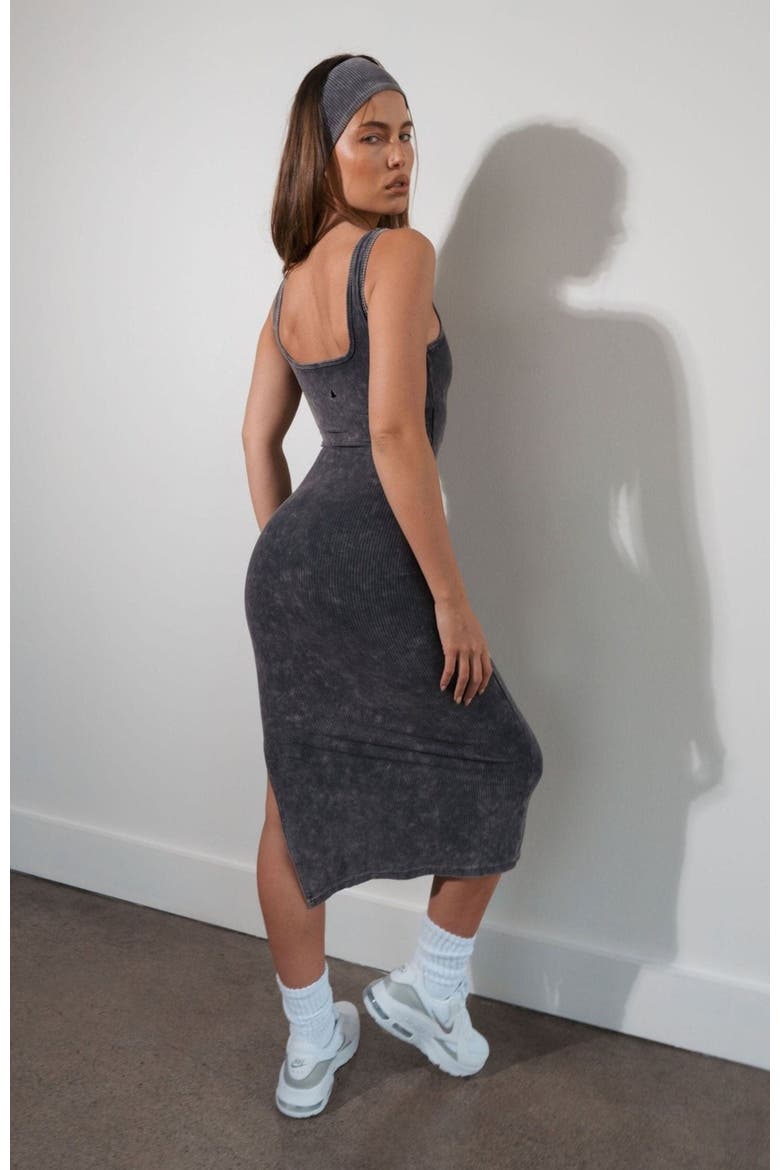 Cloud II Rib Basic Midi Dress, Alternate, color, Iron Washed