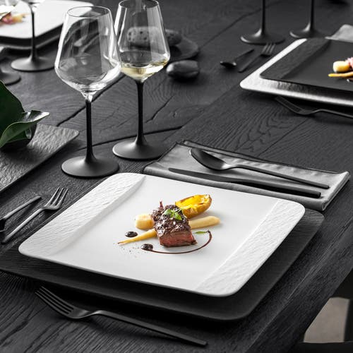 Villeroy & Boch Manufacture Rock Blanc Square Dinner Plate In White