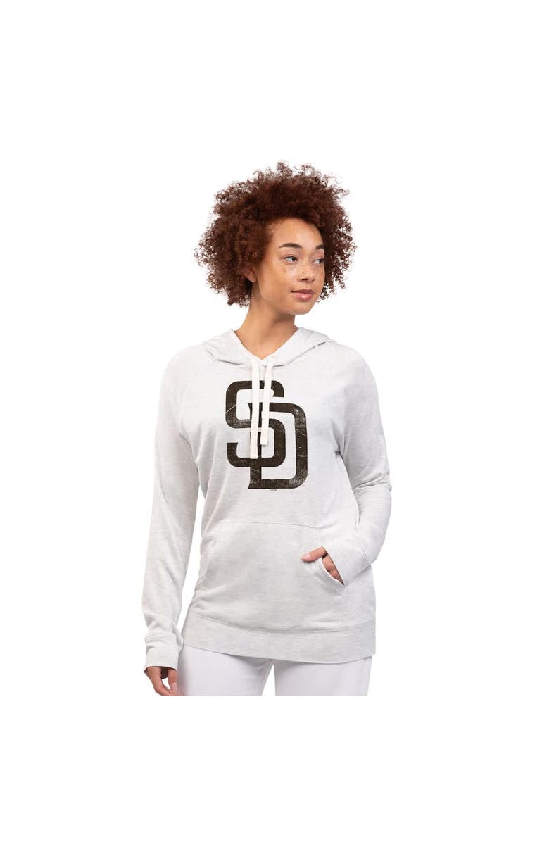 G-III 4HER BY CARL BANKS Women's G-III 4Her by Carl Banks Oatmeal San Diego Padres Pregame Pullover Hoodie, Main, color, Oatmeal