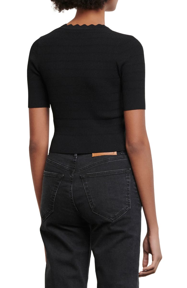 SANDRO Scalloped Sweater, Alternate, color,