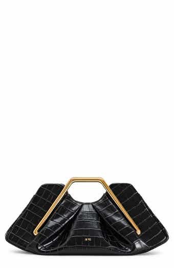 Lila Croc Embossed Faux Leather Clutch