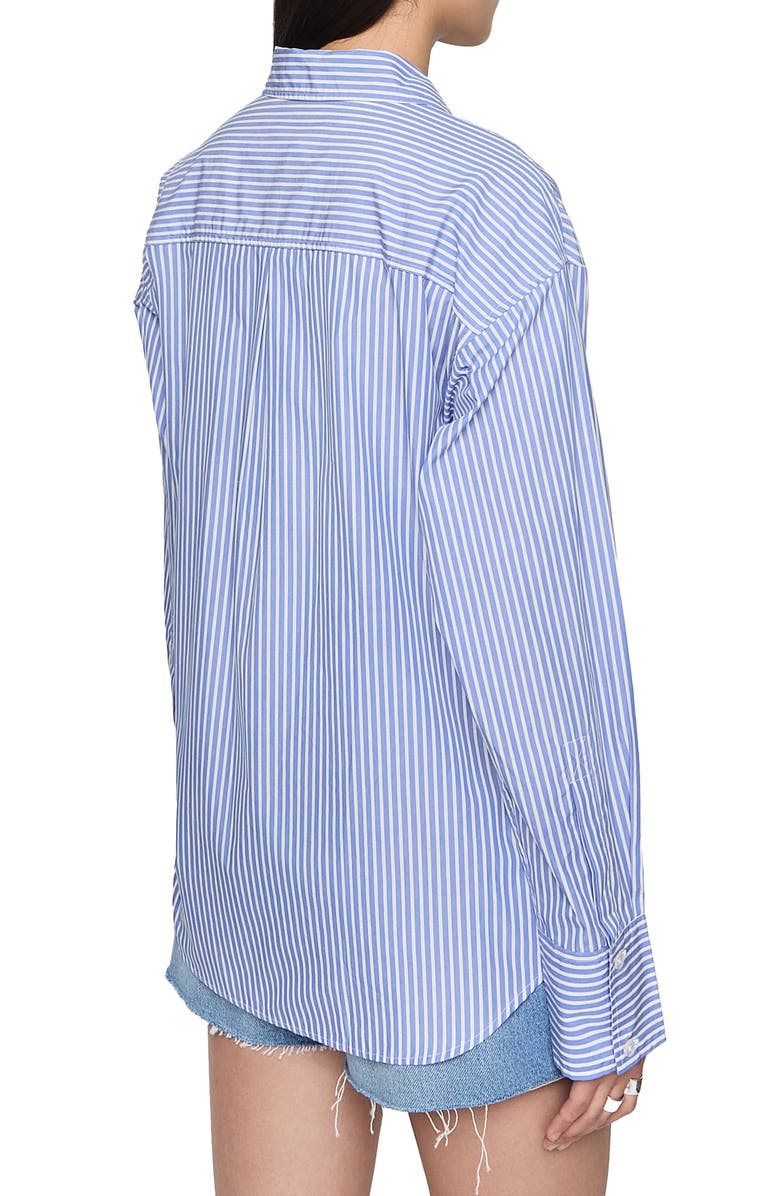 Rebecca Minkoff Skylar Stripe Poplin Button-Up Shirt, Alternate, color, Periwinkle Shirting