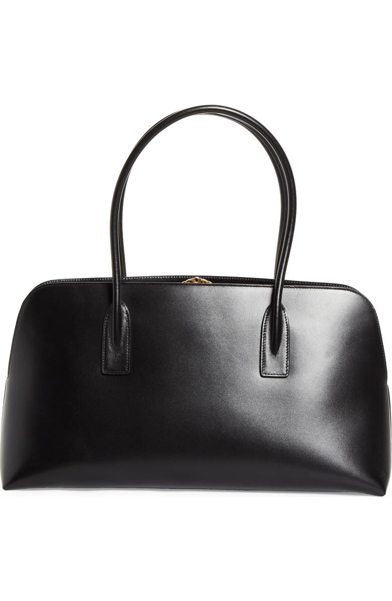 Saint Laurent Large Sac de Jour Leather Bowling Bag, Alternate, color, Noir