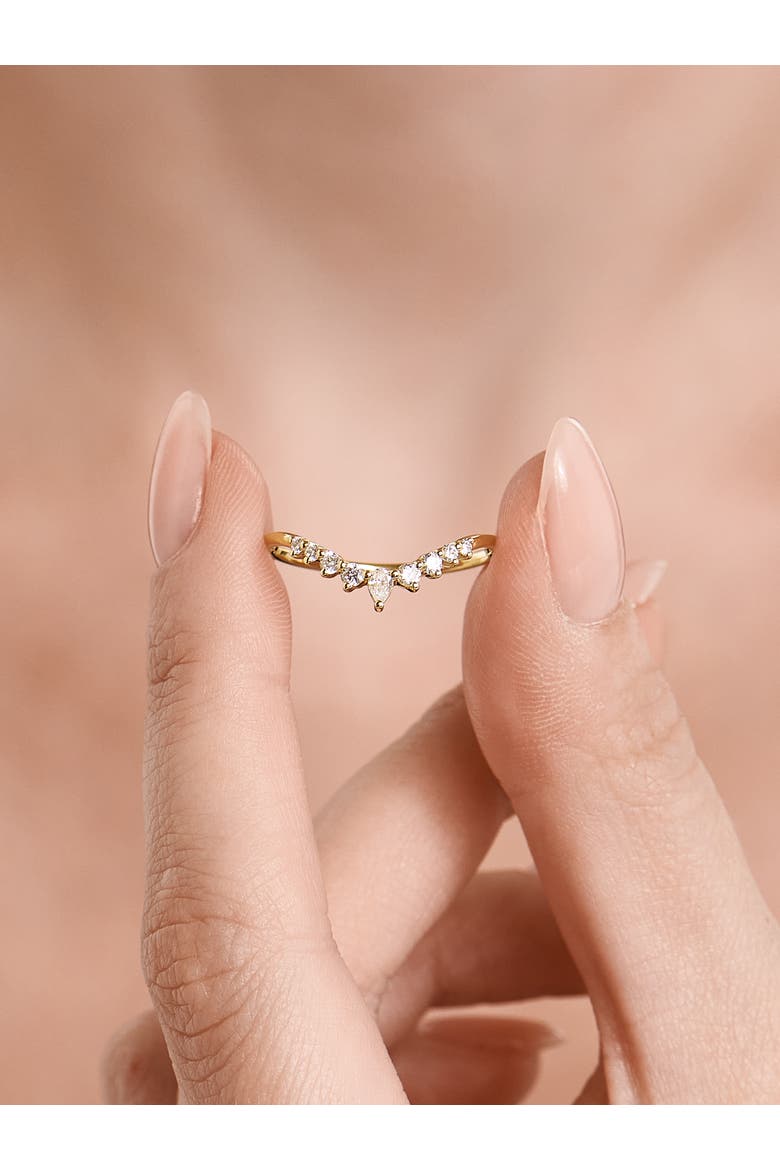 Chevron Lab Grown Diamond Ring in 14K Gold, Alternate, color, Yellow Gold