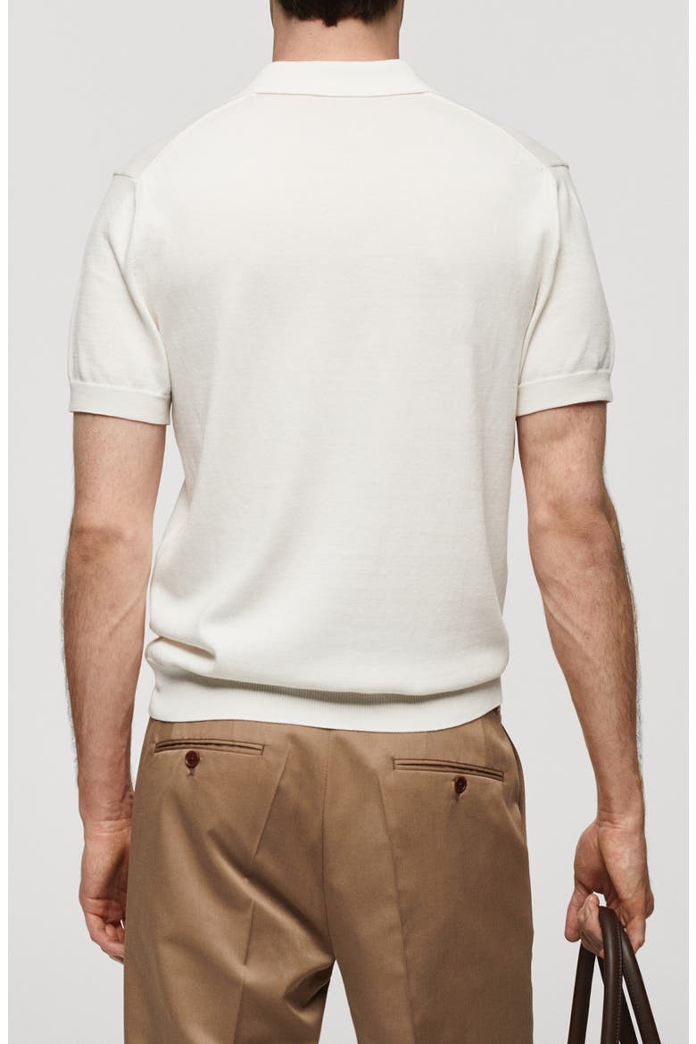 Johnny Collar Cotton Polo Sweater, Alternate, color, OFF WHITE