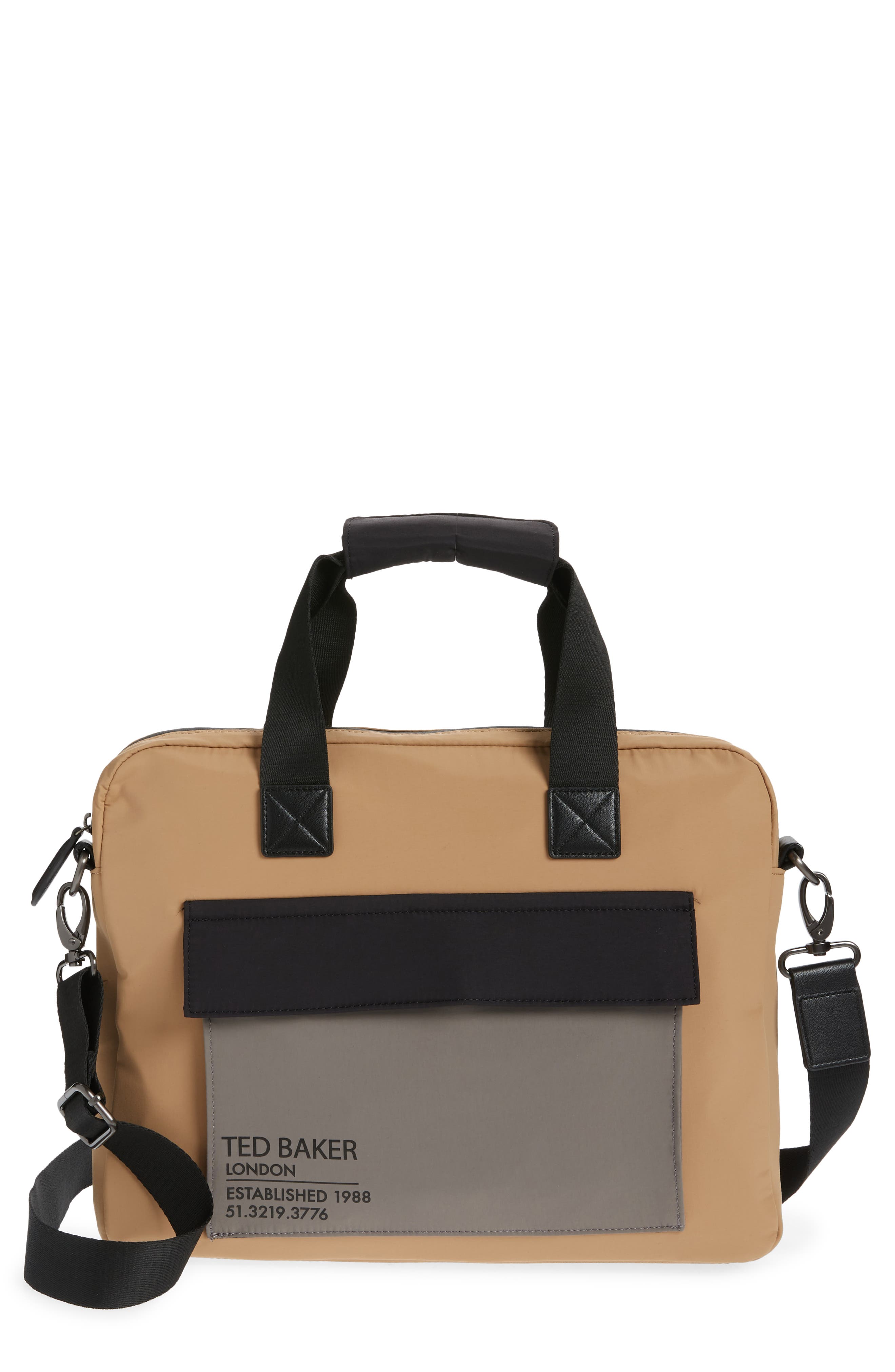 Ted Baker London Freds Colorblock Document Bag, Main, color, 