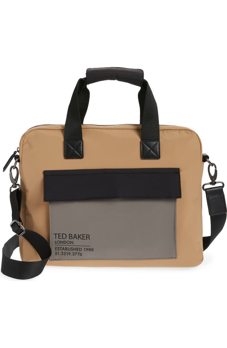 Ted Baker London Freds Colorblock Document Bag, Main, color,