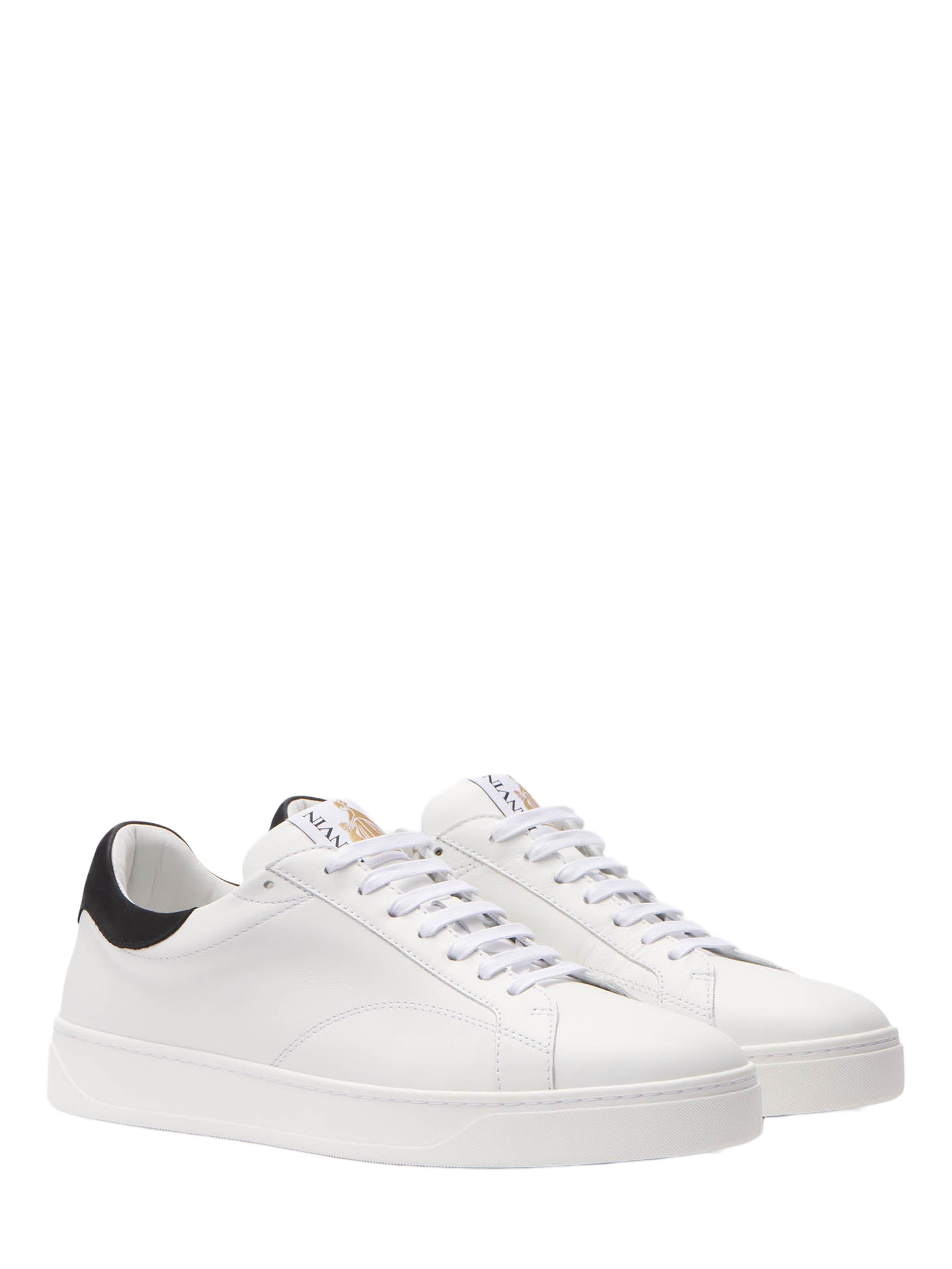 Lanvin Ddb0 Leather And Suede Sneakers, Alternate, color, 