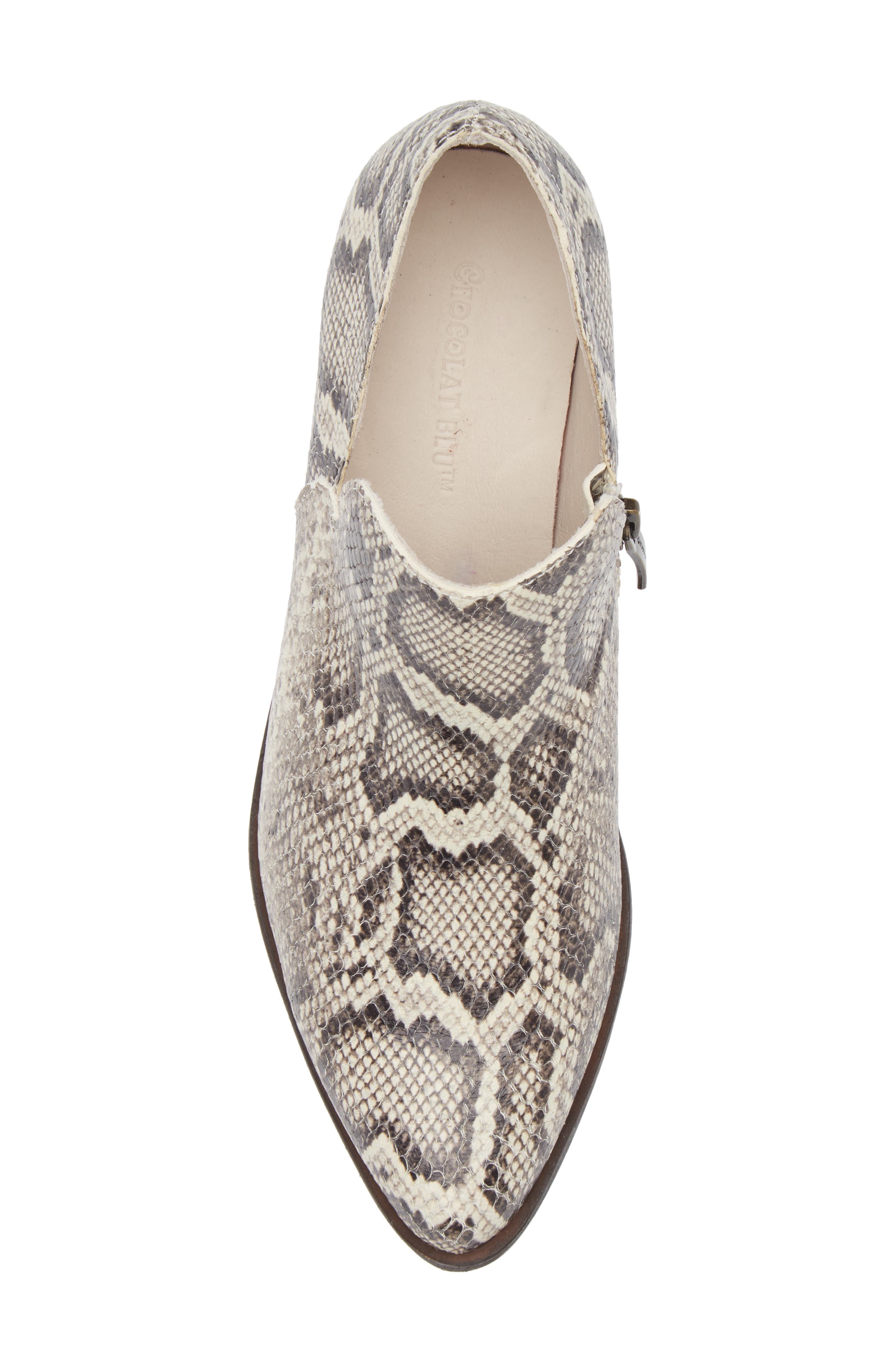 Chocolat Blu Cori Ankle Bootie, Alternate, color, Light Brown Embossed Snake