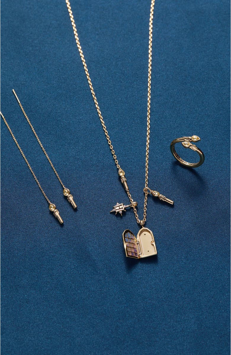 Alex and Ani Harry Potter Great Hall Candle Threader Earrings, Alternate, color, Gold