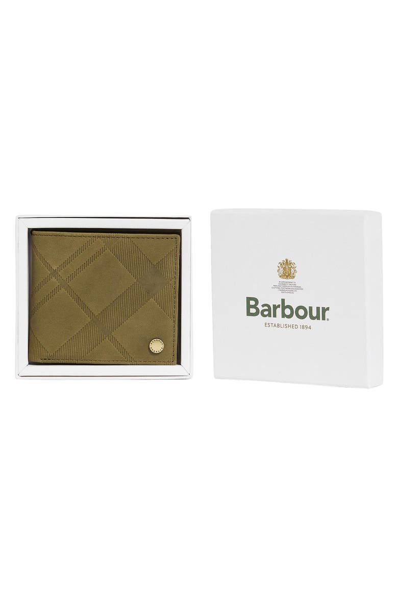 Beith Tartan Nubuck Leather Wallet, Alternate, color, KHAKI