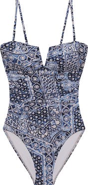Lauren Ralph Lauren V-Underwire One-Piece Swimsuit