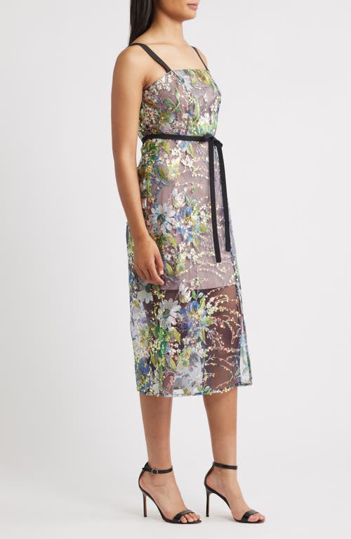 Sam Edelman Embroidered Floral Sequin Cocktail Dress In Multi