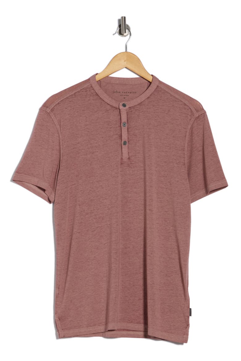 Duke Short Sleeve Henley, Main, color, PINK SAND