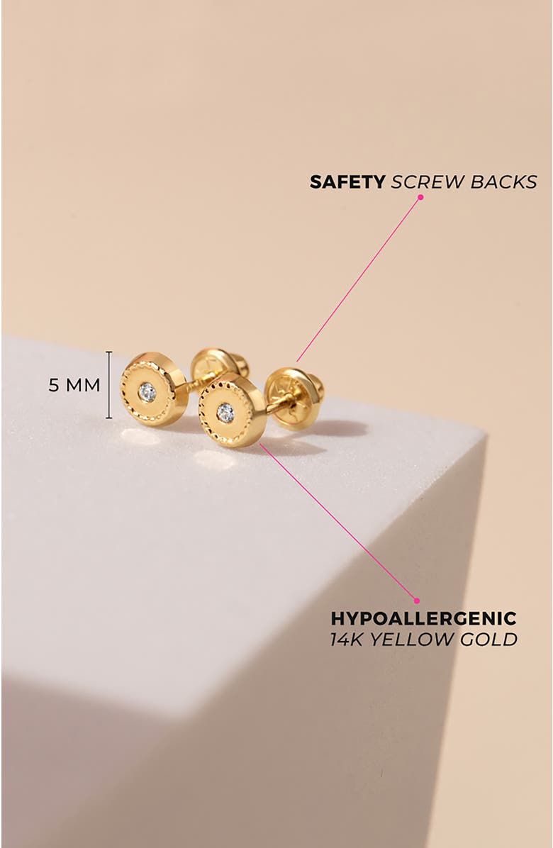 In Season Jewelry 14k Round Bezel Set Earrings, Alternate, color, Gold