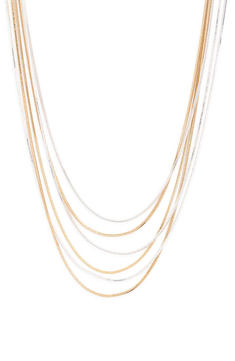 NORDSTROM RACK Two-Tone Snake Chain Layered Necklace, Main, color, Gold- Silver