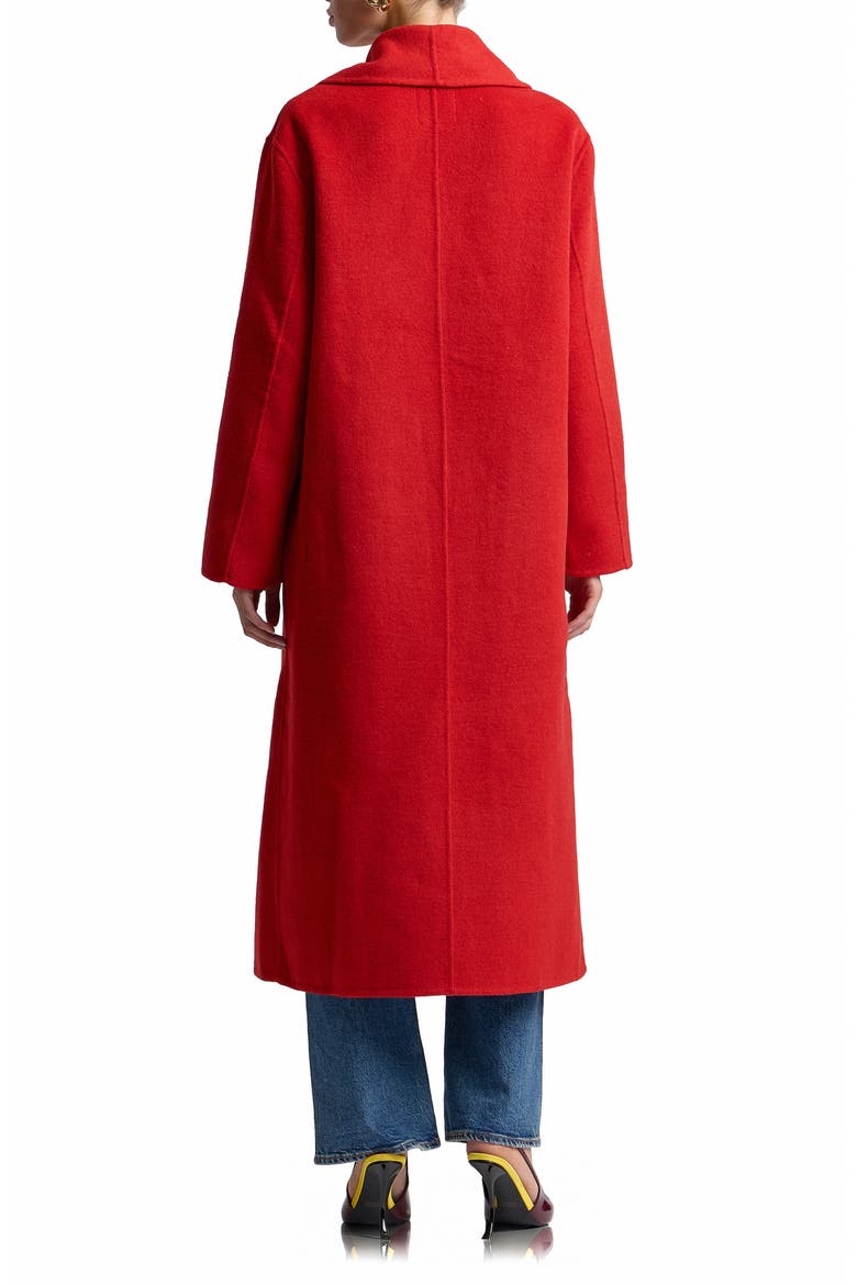 Shawl Collar Long Coat, Alternate, color, SCARLET