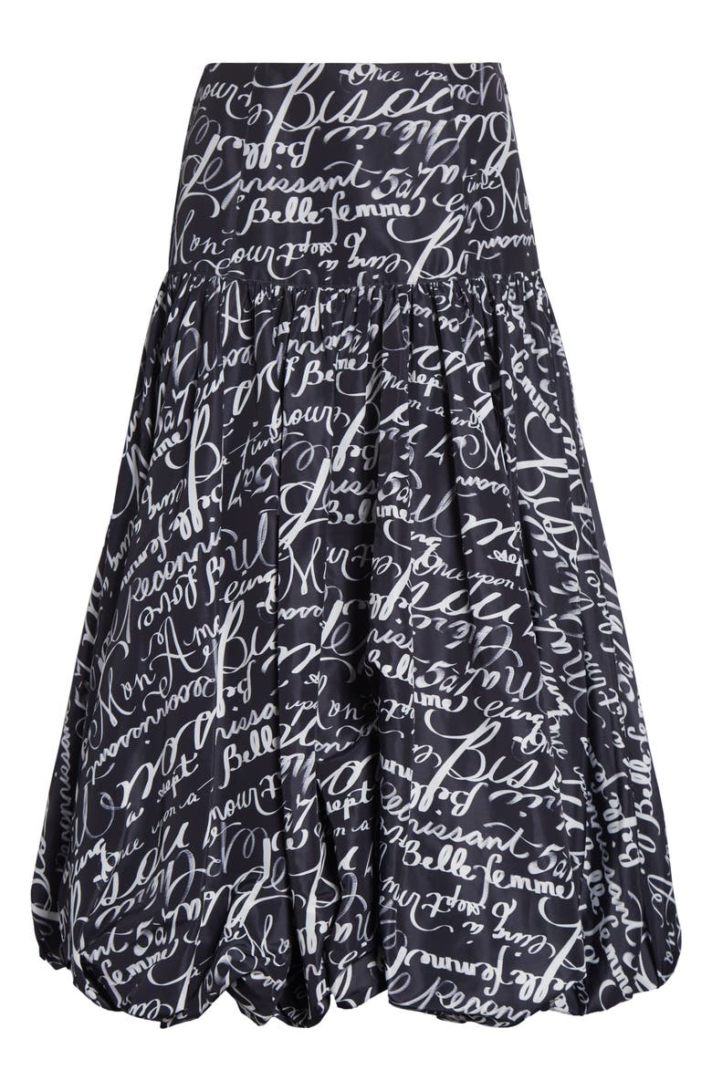 Cinq à Sept Love Journal Ellah Bubble Hem Midi Skirt, Alternate, color, Black/ White