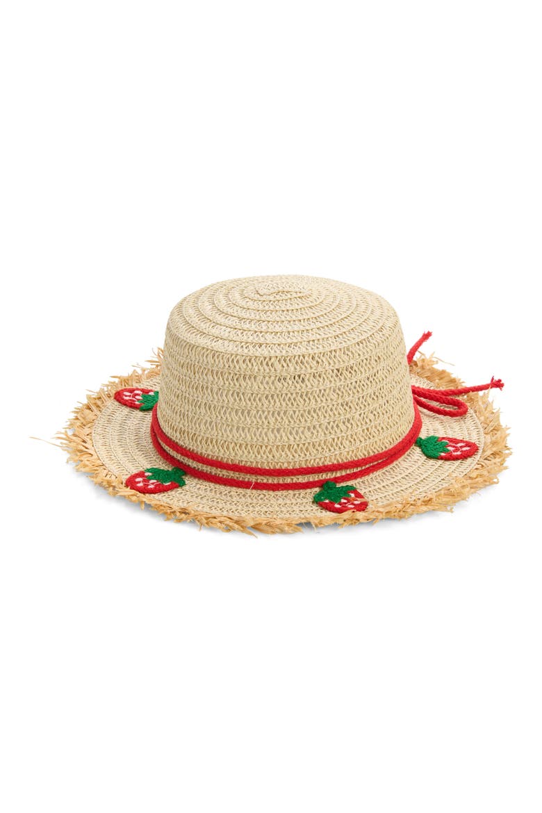 Kids' Strawberry Straw Hat, Main, color, MULTI