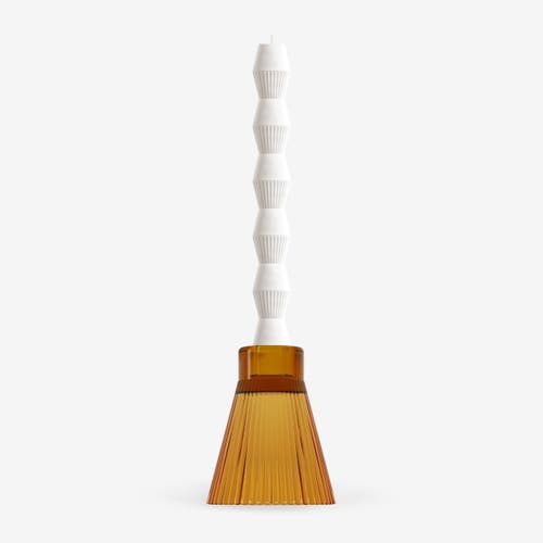 Ozaiz Zai Geometric Pillar Candle In Yellow