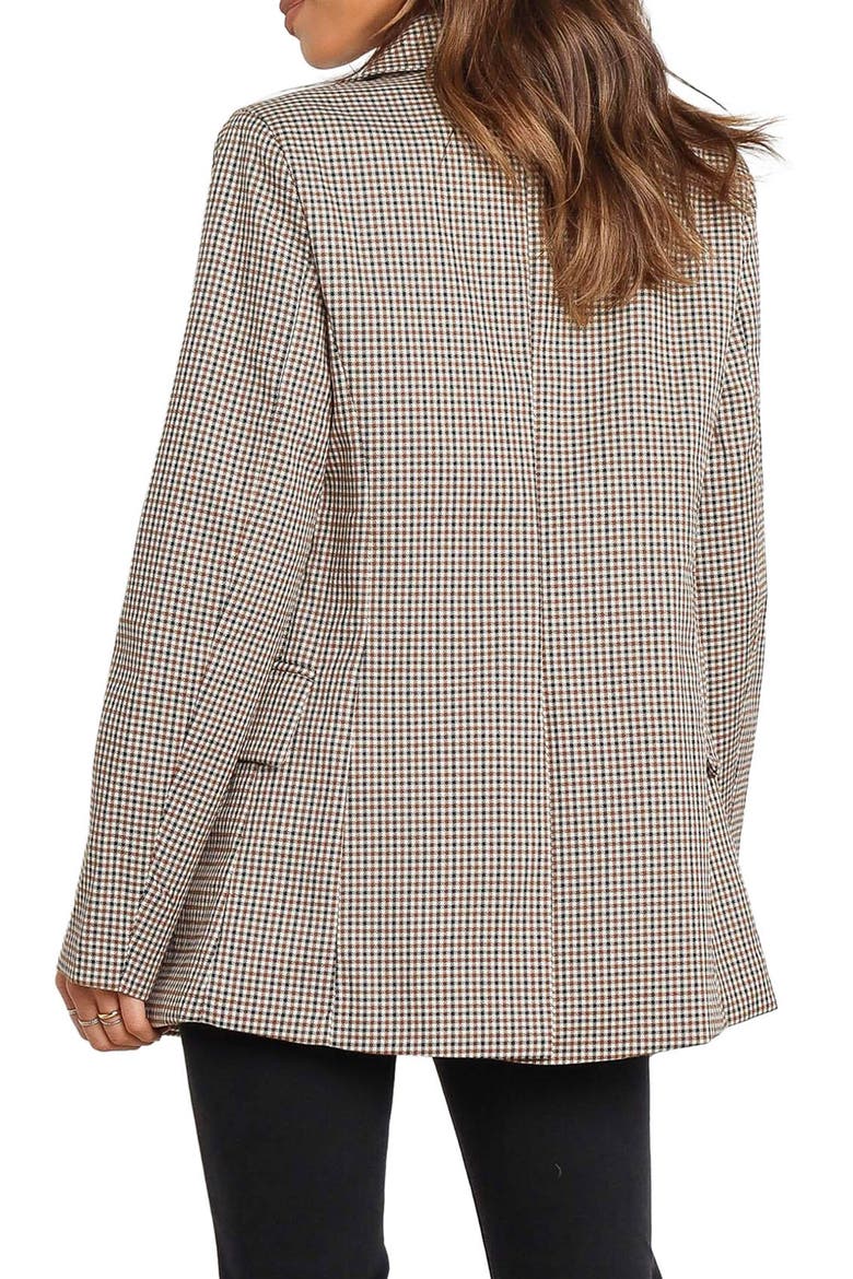 Juliette Check Double Breasted Blazer, Alternate, color, BROWN