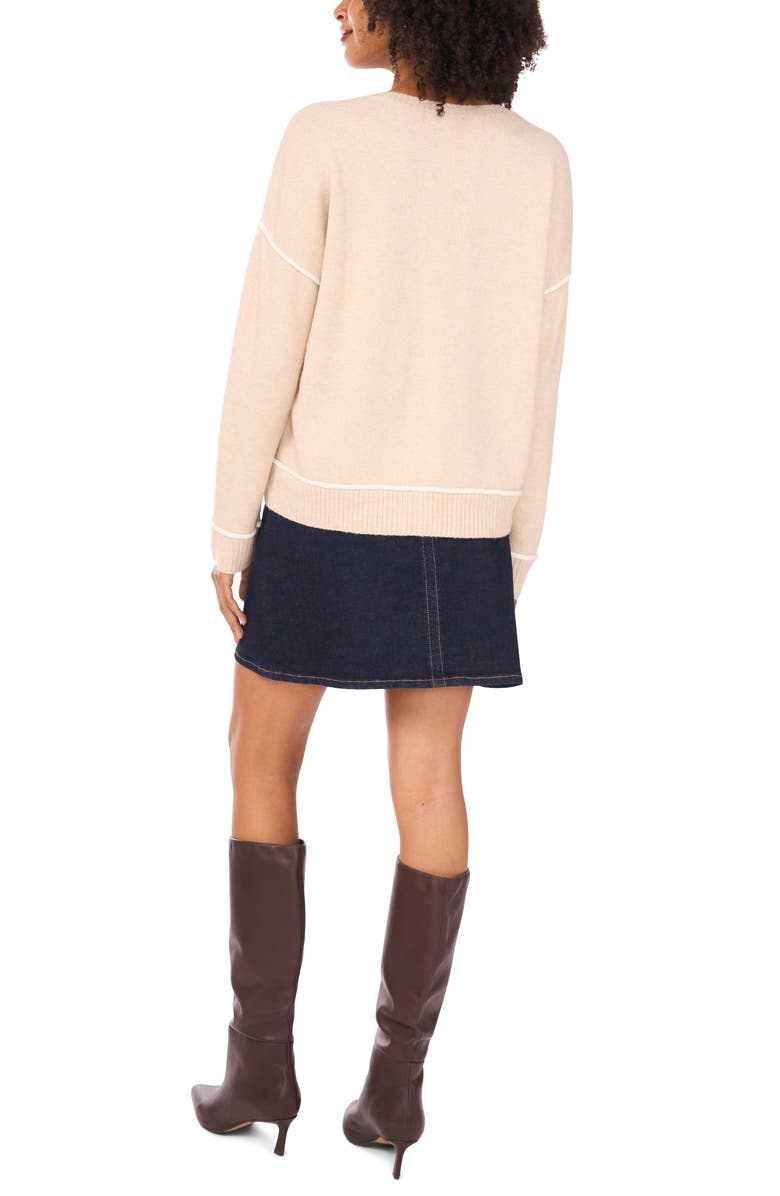 Vince Camuto Contrast Sweater, Alternate, color, New Biscotti